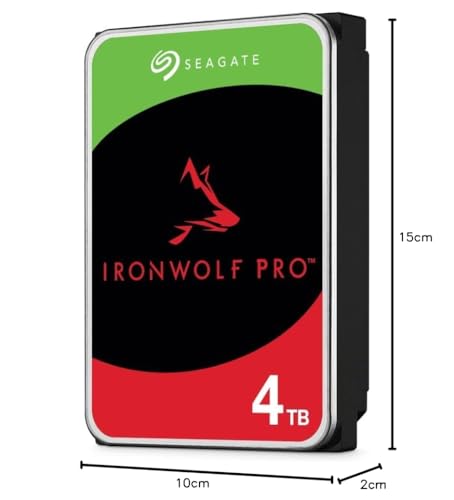 Seagate IronWolf Pro, 4 to, NAS, Disque Dur Interne, CMR 3,5 Pouces SATA 6 Go/s, Stockage Raid (ST4000NE001) (reconditionné)