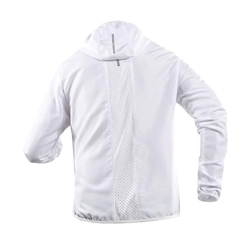 Bauzuoyo Sweat à capuche léger et fin pour homme - Protection solaire UV - Séchage rapide - Veste de course respirante - Veste de survêtement avec fermeture éclair - Veste d'été pour sport en plein