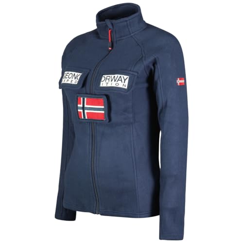 Geographical Norway tantouna lady Polaire Fine Femme Chaude Fermeture Zip - Veste Automne Hiver Printemps Chaud Femmes - Longues Manches Vetement Pull Fourrure Doux Confort (Marine M)