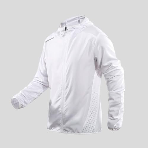 Bauzuoyo Sweat à capuche léger et fin pour homme - Protection solaire UV - Séchage rapide - Veste de course respirante - Veste de survêtement avec fermeture éclair - Veste d'été pour sport en plein