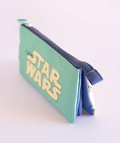 Grupo Erik - Trousse Star Wars, Baby Yoda, Trousse Scolaire, 3 Compartiments, 21,5 x 12 x 3,5 cm MARE0096