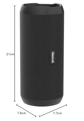 RIENOK Enceinte Portable Bluetooth aux Basses Renforcées, 30H, Bluetooth 5.3, 30W Enceinte Puissante, IPX7, AUX, TF Carte, pour Fêtes/Voyage/Extérieur, Noir