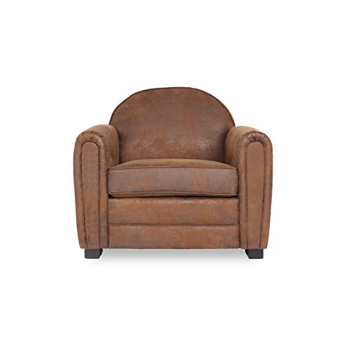 INTENSE DECO Fauteuil Club Vintage William, Microfibre