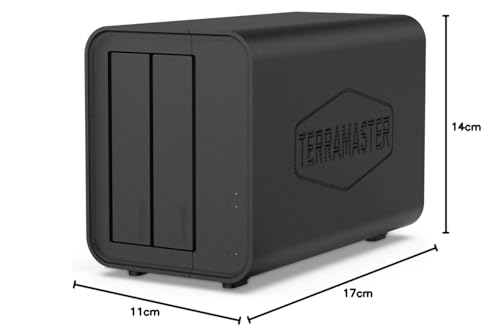 TERRAMASTER F2-212 NAS à 2 Baies - Quad Core Stockage Attaché au Réseau de Cloud Privé Personnel - avec des Solutions de Sauvegarde Riches (sans Disque)