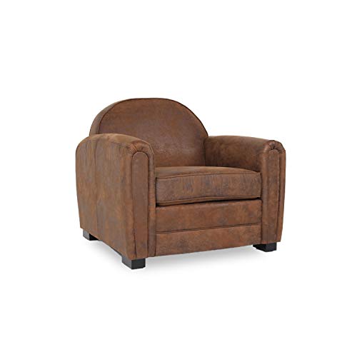 INTENSE DECO Fauteuil Club Vintage William, Microfibre