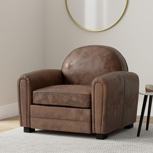 INTENSE DECO Fauteuil Club Vintage William, Microfibre