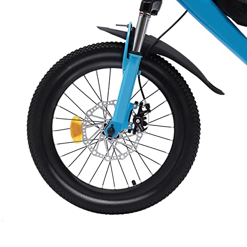 CHIMHOON Vélo universel en acier au carbone de 18", réglable en hauteur, convient pour garçons et filles de 125 à 140 cm, peut supporter 60 kg (bleu)