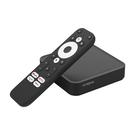 STRONG - Streaming Box Android TV 4K UHD - Leap-S3 - Chromecast Built-in - Compatible Assistant Vocal Google - Dolby Atmos & Dolby Vision - Facile à Installer - Noire