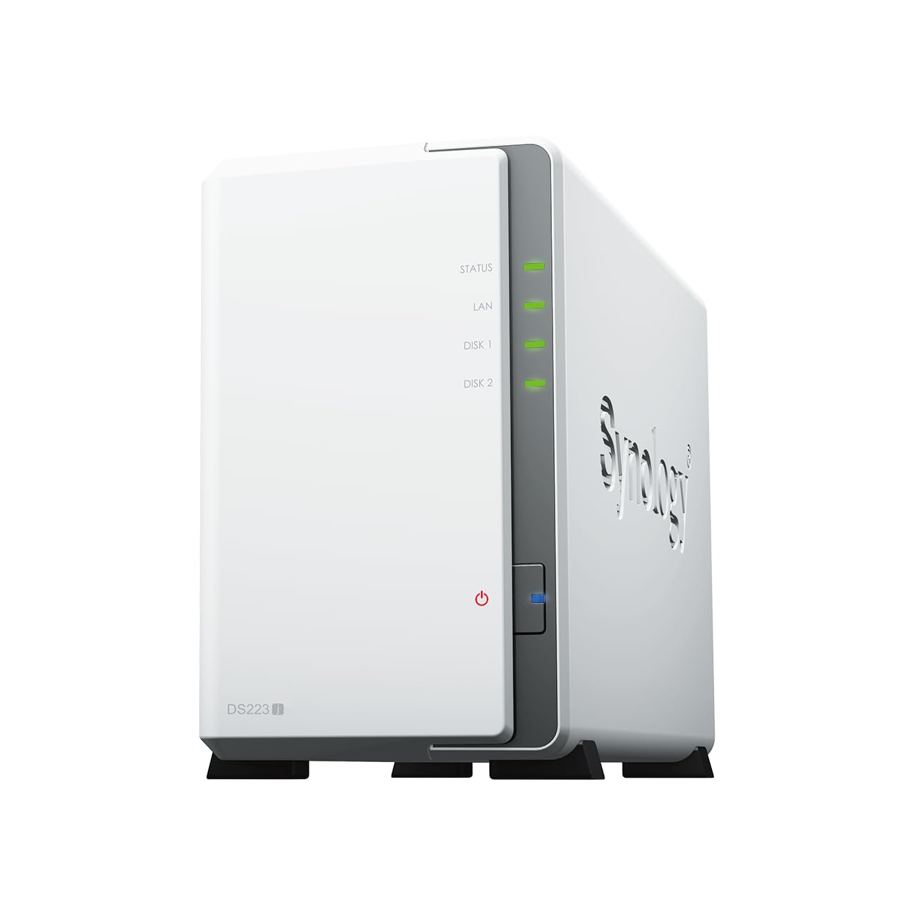 Synology DS223j ST4000VN006 Station de discussion 2 baies NAS (Realtek RTD1619B 4-Core 1,7 GHz 1 Go DDR4 RAM 1 x RJ-45 1 GbE port LAN) 8 To avec 2 disques durs Seagate IronWolf NAS 4 To