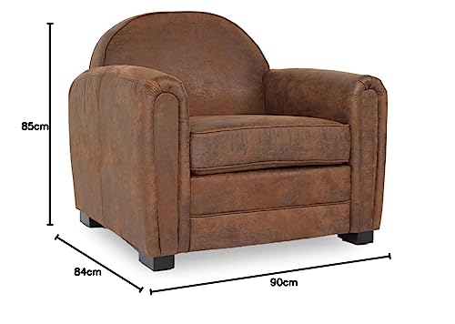 INTENSE DECO Fauteuil Club Vintage William, Microfibre