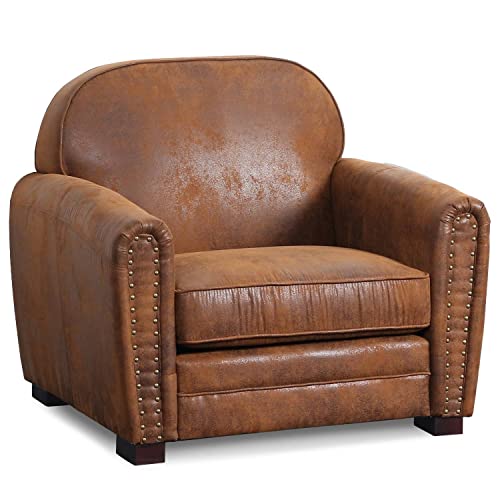 Fauteuil Club Perle Tissu Vintage