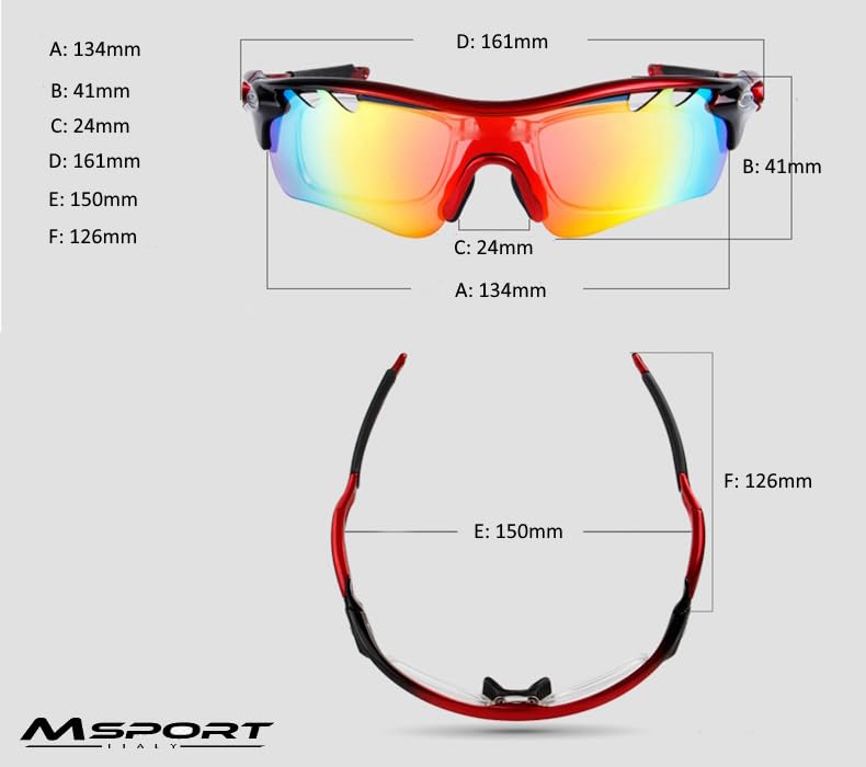 Lunettes de soleil vélo Lunettes de sport polarisées pour vélo de route et VTT, 5 verres colorés Anti-UV - Noir02