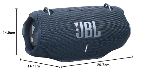 JBL Xtreme 4, Enceinte portable Bluetooth avec son JBL Pro, jusqu'à 24h d'autonomie, Recharge rapide, Étanche indice IP67, bandoulière incluse, en bleu