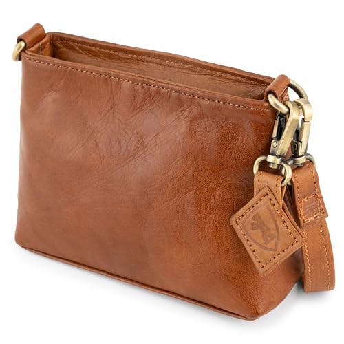 Berliner Bags Vintage Sac à Main Femme Bandoulière Marbella XS, Petit Sac a Main Femme en Cuir, Sac Marron Femme - Marron