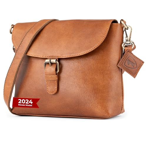 Berliner Bags Vintage Sac à Main Femme Bandoulière Catalina, Petit Sac a Main en Cuir, Sacs Marron Femme - Marron