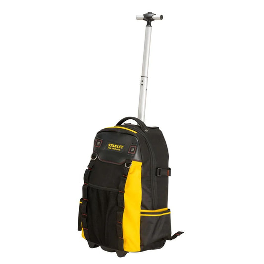 STANLEY FATMAX Sac à Dos Porte-Outils à Roulettes - Nylon Ultra Résistant 600 Deniers - Multipoches - Double Fermeture Zip - Roues Robustes et Maniables - Poignée Télescopique 1-79-215