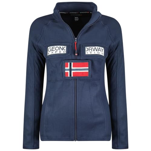 Geographical Norway tantouna lady Polaire Fine Femme Chaude Fermeture Zip - Veste Automne Hiver Printemps Chaud Femmes - Longues Manches Vetement Pull Fourrure Doux Confort (Marine M)