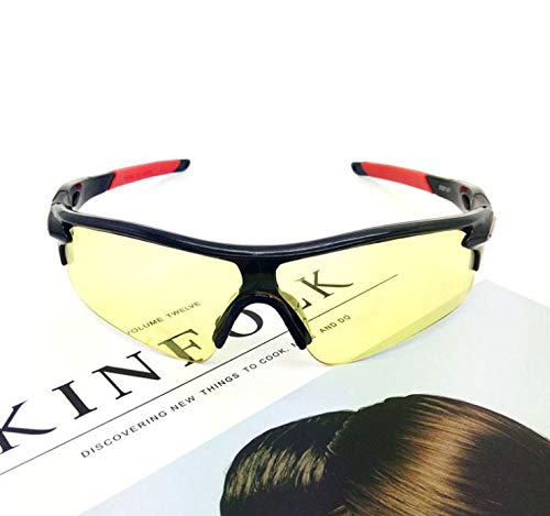 MINGZE Lunettes de sécurité avec lentilles enveloppantes transparentes anti-buée et anti-dérapantes, protection UV, lunettes de soleil pour le vélo de pêche au golf, Lunettes Anti Lumière Bleue