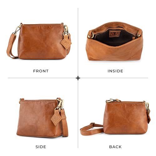 Berliner Bags Vintage Sac à Main Femme Bandoulière Marbella XS, Petit Sac a Main Femme en Cuir, Sac Marron Femme - Marron