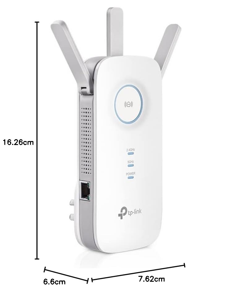 TP-Link Répéteur WiFi(RE450), Amplificateur WiFi AC1750, WiFi Extender, WiFi Booster, 1 Port Ethernet, couvre jusqu'à 140㎡, Compatible avec toutes les box internet, jusqu'à 140m²|20 appareils