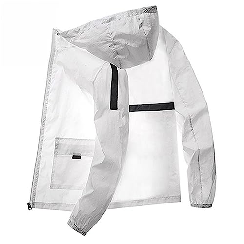 Beokeuioe Veste à capuche anti-UV et anti-UV - Respirante - Séchage rapide - Veste d'extérieur - Veste de randonnée - Veste d'été fine et légère - Veste d'été sportive et respirante - Fermeture éclair