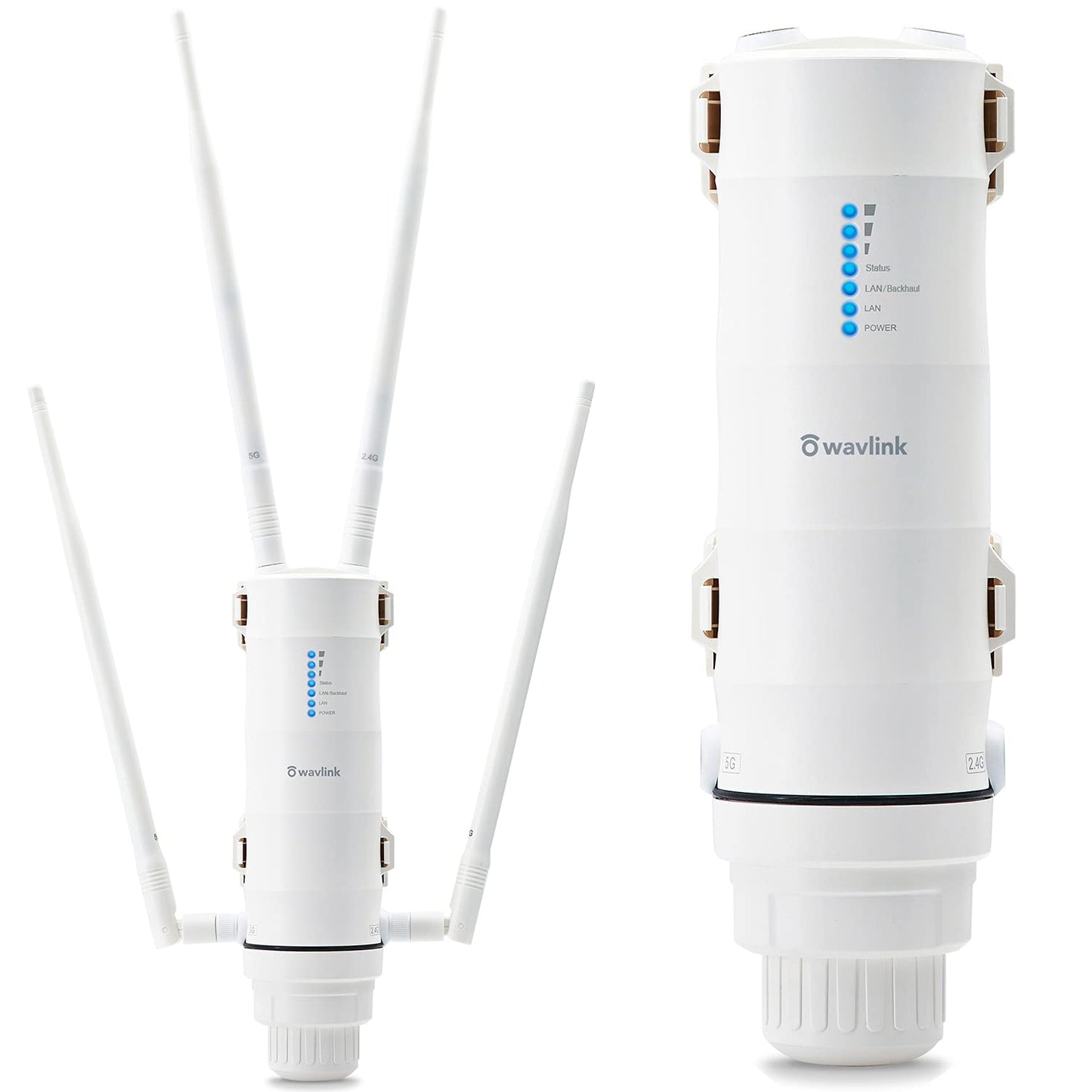 Dual-Band 2.4+5G 1200Mbps Outdoor Point d'Accès Extérieur/Répéteur WiFi Puissant/sans Fil Amplificateur WiFi/Mesh WiFi Extender (RJ45, 1xGigabit PoE LAN-Port, 802.11AC, 4 Antennes Externs, WN572HP3)