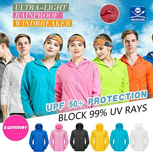 Top Anti UV Femme À Capuche Léger, Veste De Course Running Vêtements De Protection Solaire Full Zip Hoodie Randonnée en Plein Air Shirt Séchage Rapide Chemise Unisex Femme Homme