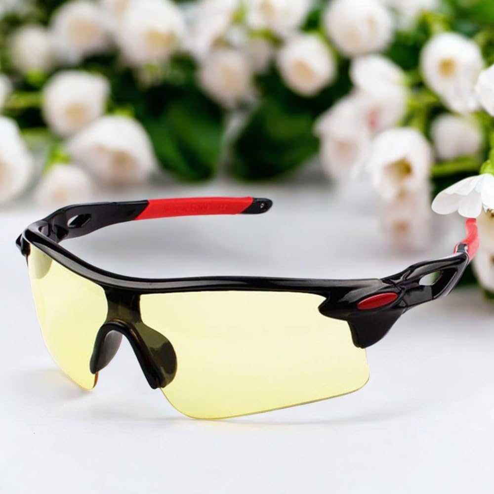 MINGZE Lunettes de sécurité avec lentilles enveloppantes transparentes anti-buée et anti-dérapantes, protection UV, lunettes de soleil pour le vélo de pêche au golf, Lunettes Anti Lumière Bleue