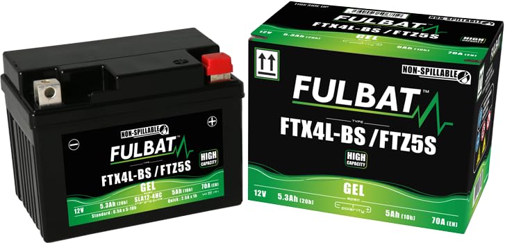 FULBAT BATTERIE MOTO FULBAT GEL FTX4L-BS / FTZ5S / YTX4L-BS (High Capacity) 12V 5,3AH 70A