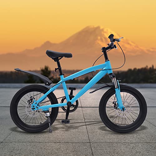 CHIMHOON Vélo universel en acier au carbone de 18", réglable en hauteur, convient pour garçons et filles de 125 à 140 cm, peut supporter 60 kg (bleu)