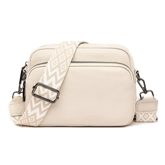 Aucuu Sac Bandoulière Femme en Cuir Véritable, Sac à Main Porté Epaule avec 1*Large Bandoulière Réglable, Petit Sac Bandoulière Femme Cuir Véritable