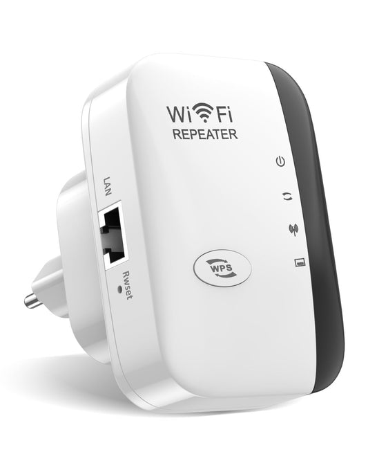 Amplificateur WiFi/Repeteur WiFi, Nouveau Répéteur WiFi Puissant sans Fil 300Mbps/2.4GHz, WiFi Range Booster WiFi avec Port Ethernet, WiFi Extender avec 2 Modes Connectez Plusieurs appareils -Blanc