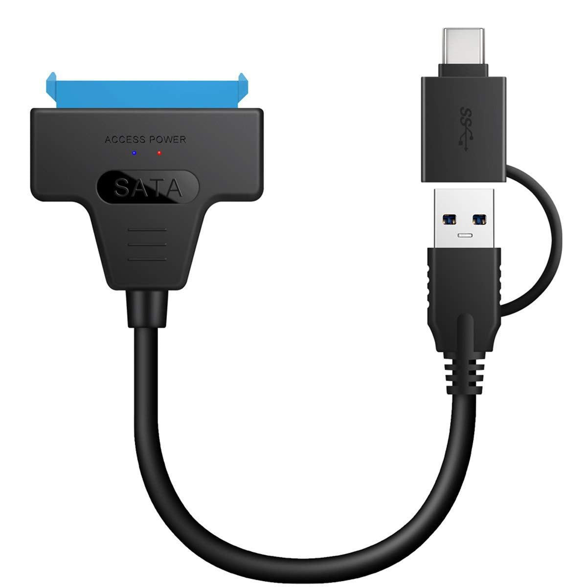 Xiwai Câble adaptateur USB 3.0 mâle vers SATA 22 broches pour disque dur 2,5 pouces pour MacBook et ordinateur portable