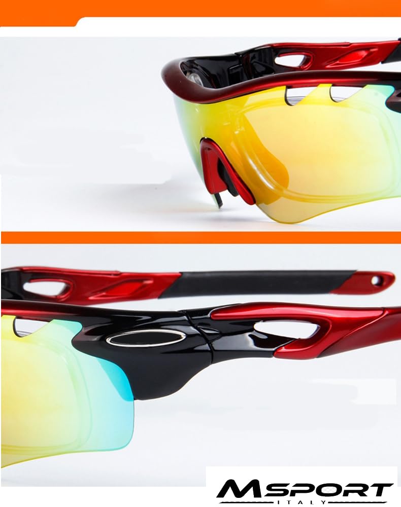 Lunettes de soleil vélo Lunettes de sport polarisées pour vélo de route et VTT, 5 verres colorés Anti-UV - Noir02