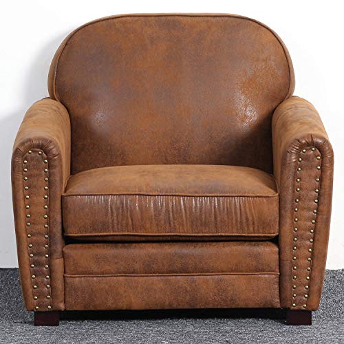 Fauteuil Club Perle Tissu Vintage