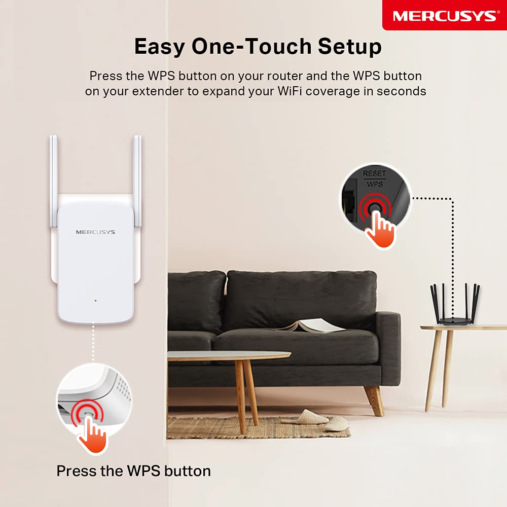 MERCUSYS ME30 TP-Link Repeteur WiFi Bi-Bande AC1200Mbps, Amplificateur WiFi, Répéteur WiFi Puissant, Ethernet Port, Repeteur WiFi Exterieur, Borne WiFi Extender, Brancher et Utiliser