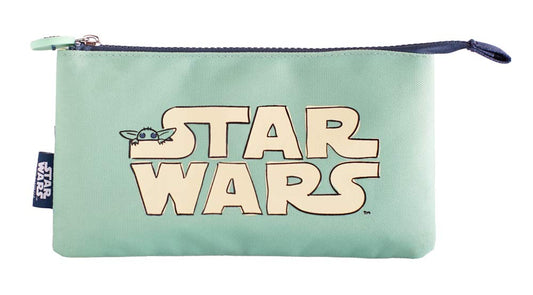 Grupo Erik - Trousse Star Wars, Baby Yoda, Trousse Scolaire, 3 Compartiments, 21,5 x 12 x 3,5 cm MARE0096