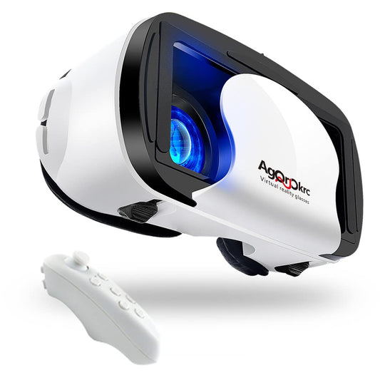 Casque VR, Casque Réalité 3D Virtuelle, Qualité d'image 2K HD & Lumière Anti-Bleue-Casque de Réalité Virtuelle pour Jeux et Films,Casque VR Compatible avec Android & iOS Phone(Blanche)