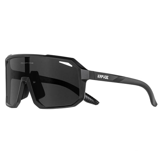 KAPVOE Lunette De Cyclisme Polarisées Homme Lunette VTT Lunette Velo Femme Lunettes de Soleil Velo Lunette Course à Pied Lunette Velo Route TR90 Lunette de Soleil Sport PêChe Course Noir