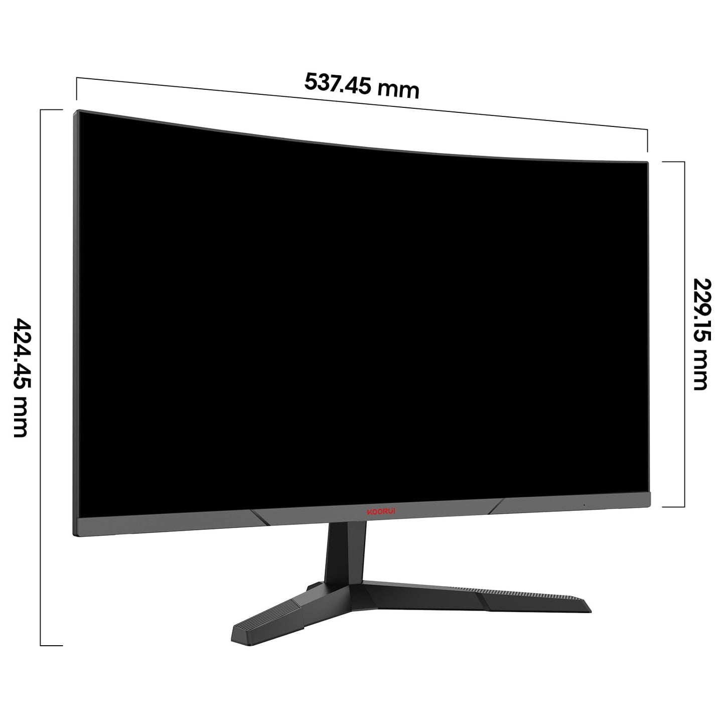 KOORUI 24'' Ecran PC Gaming Incurvé, 180Hz Moniteur PC Dalle VA, Résolution FHD (1080P) Lunette Ultra-Mince, Inclinaison réglable, Prend en Charge HDMI2.0/DP1.2