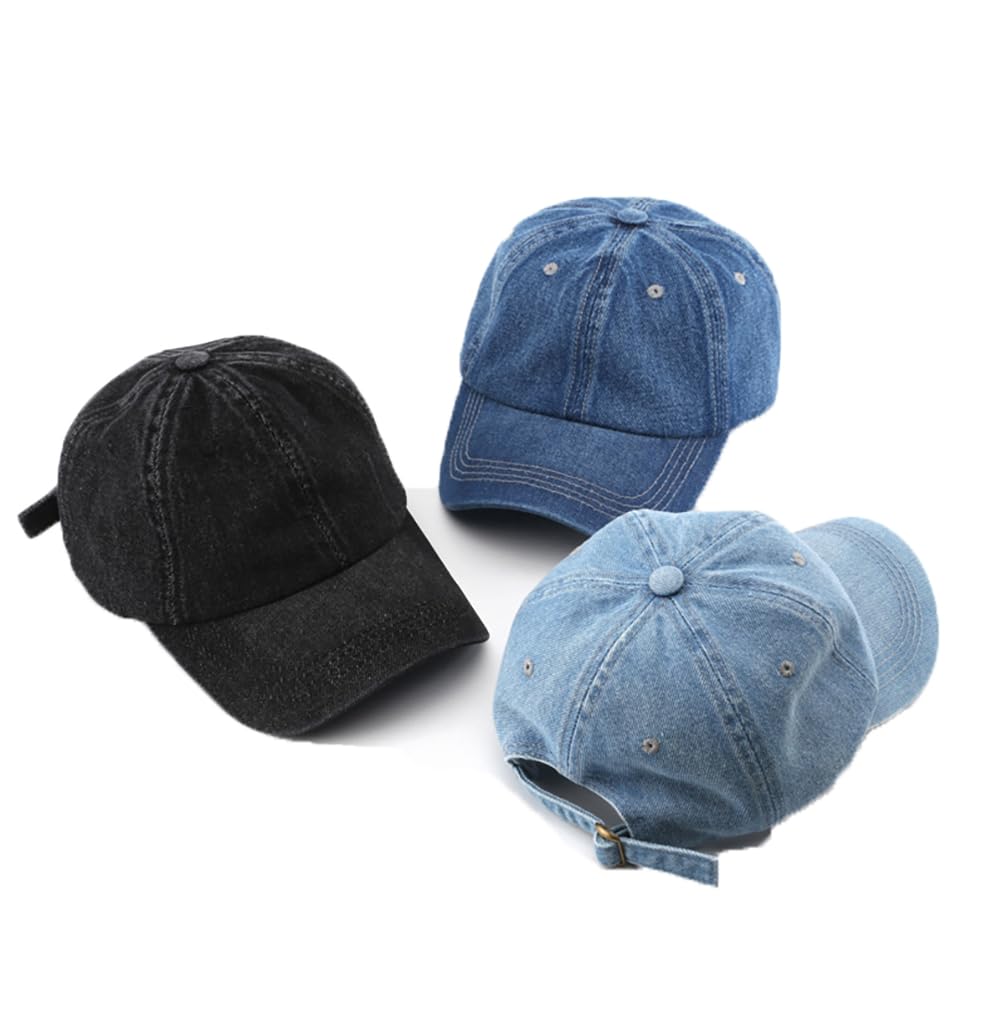 YAMEE Casquette de Baseball Denim pour Femmes,Chapeau de Baseball Réglable,Chapeau Sport Unisexe Eté,Running Cap Breathable Dames pour Golf Cyclisme Randonnée