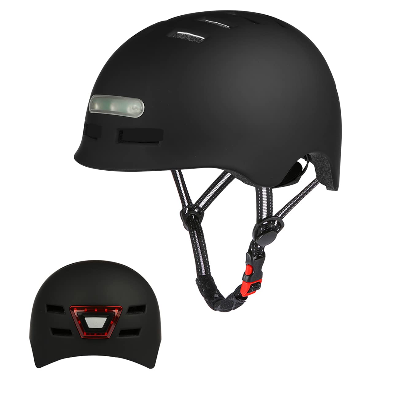 Cyclisme Sport Casque de Vélo/Trottinette Electrique avec Lumière LED Certifié CE BMX pour Hommes et Femmes Clignotant Casque VTT et VTC pour Adultes et Enfantes Route Urbain Ville