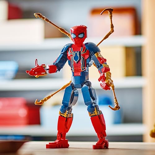 LEGO Marvel Figurine d'Iron Spider-Man à Construire Jeu de Rôle pour Garçons et Filles de 8 Ans et Plus, Idée Cadeau pour Enfant Fan de Spiderman et Avengers 76298