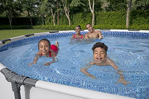 Bestway Steel Pro Max Piscine Hors-Sol Ronde avec Pompe de Filtration Gris Ø 427 x 84 cm