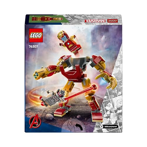 LEGO Marvel Le Robot d’Iron Man Contre Ultron - Jouet de Construction avec minifigurines de Super héros - Stimule Le Jeu de rôle - Idée de Cadeau d'anniversaire pour garçon dès 6 Ans 76307