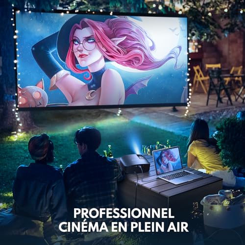 Projecteur, AMEELA 4K Vidéoprojecteur avec WiFi et Bluetooth, projecteur Full HD 1080P pour Home Cinéma Dolby Audio, Zoom 50%-100% / Affichage 300", Compatible avec Fire/TV Stick/iphone/PS5/Android