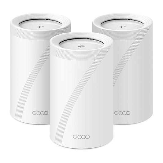 TP-Link Deco WiFi 7 Mesh BE9300 Deco tri-Bande BE65(3-Pack), Port Ethernet/Fibre 2,5 Gbit/s, Vitesse WiFi jusqu'à 9 Gbit/s, WPA3, canaux 320 MHz, 6 GHz