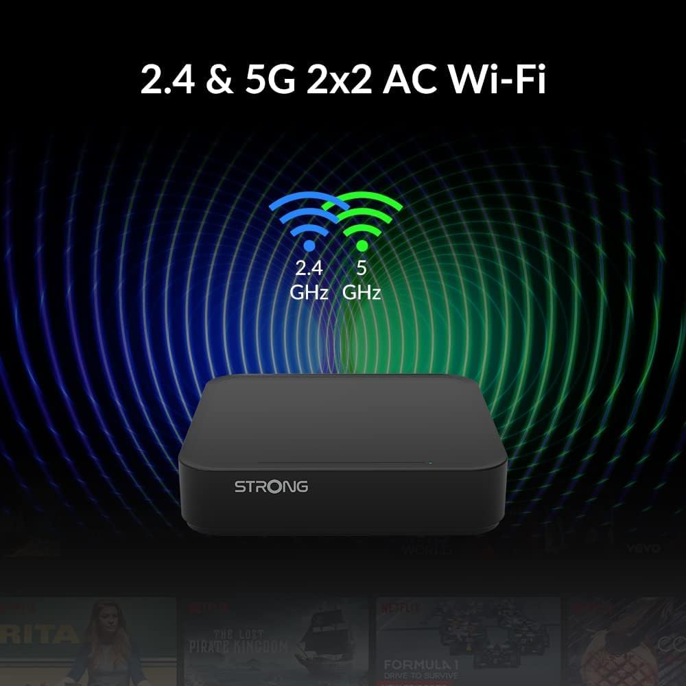 STRONG - Streaming Box Android TV 4K UHD - Leap-S3 - Chromecast Built-in - Compatible Assistant Vocal Google - Dolby Atmos & Dolby Vision - Facile à Installer - Noire