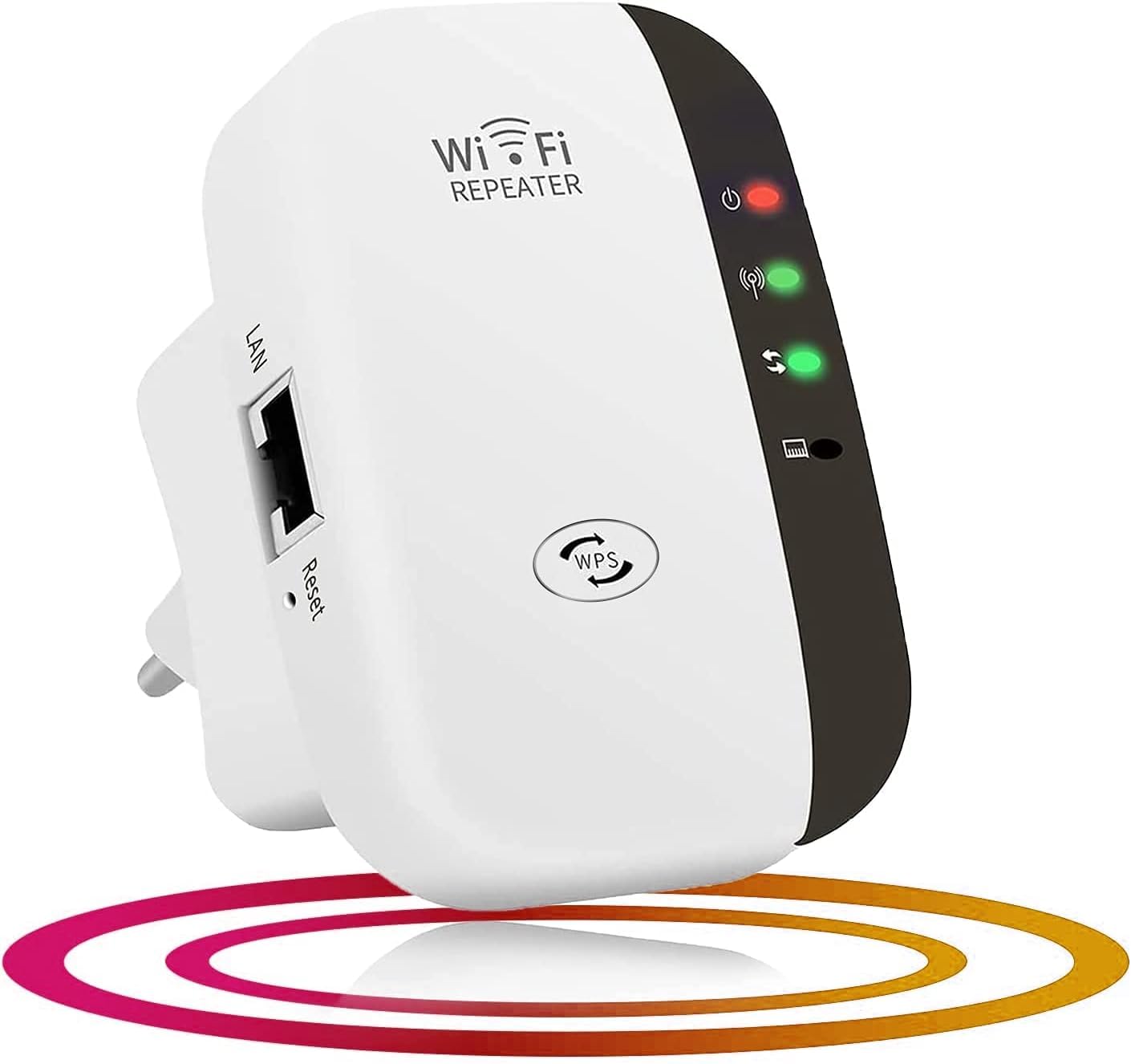 MKOIJN WiFi Répéteur 300Mbps Wireless Mini Repeater sans Fil Adaptateur Amplificateur de Signal Wireless Répétiteur, 2.4GHz Antennes Intégrées Norme,1 Port Ethernet, Protection WPS