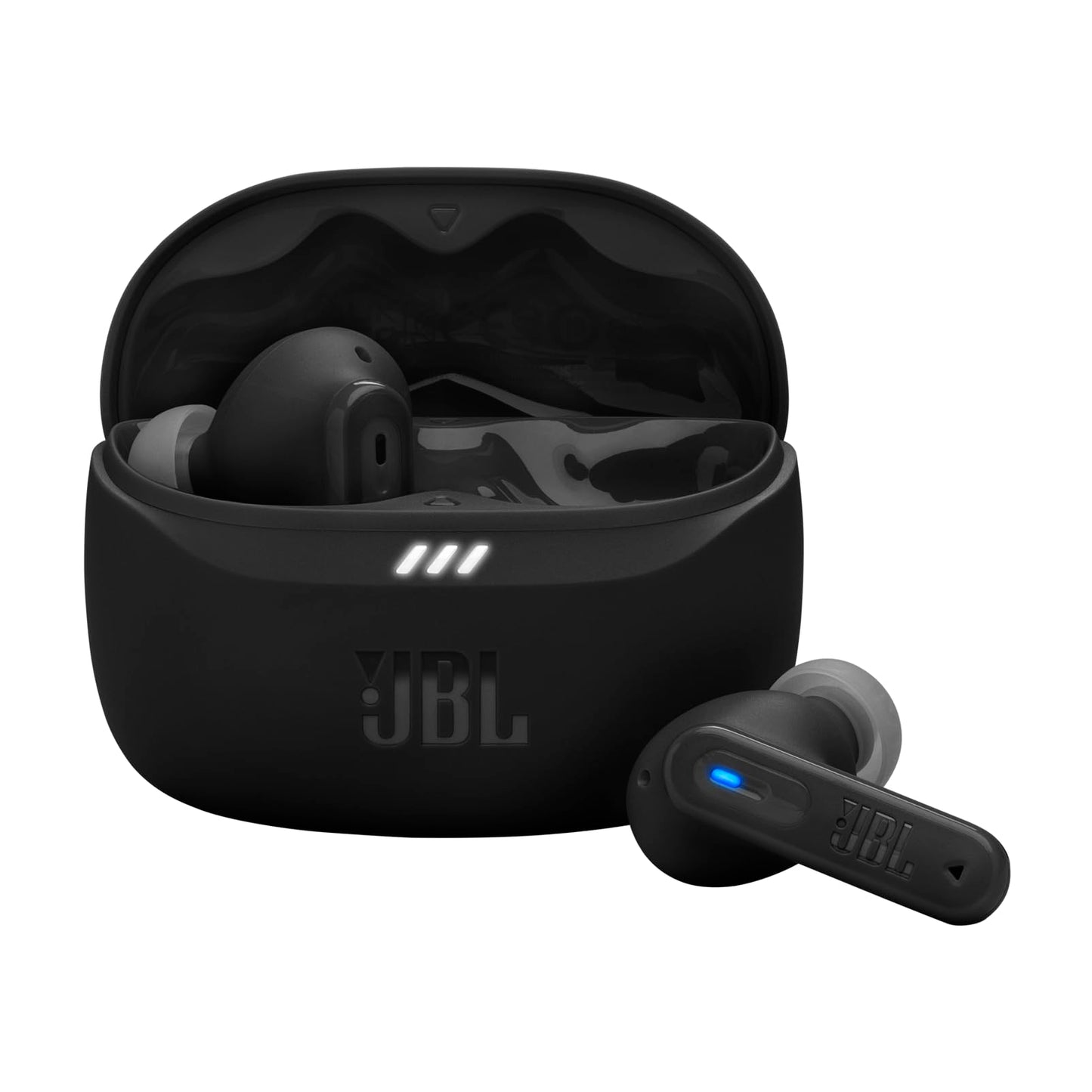 JBL Tune Beam 2, Écouteurs sans Fil Bluetooth, réduction de Bruit, 48 Heures d'autonomie, résistance à l'eau et à la poussière IP54, Connexion multipoint, Conception Intra sur Tige, Noir